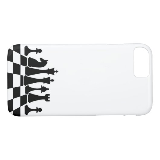 チェス盤の上の黒いチェス駒 Case-Mate iPhoneケース (裏面(横))