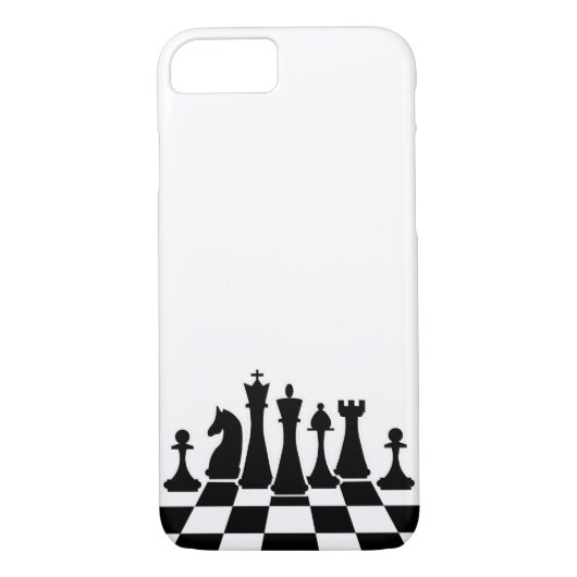 チェス盤の上の黒いチェス駒 Case-Mate iPhoneケース (裏面)