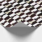 チェス盤の白黒パターン包装紙 ラッピングペーパー (角)