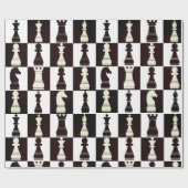 チェス盤の白黒パターン ラッピングペーパー (フラット)