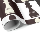 チェス盤の白黒パターン ラッピングペーパー (ロールコーナー)