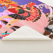 チェス盤の赤のクイーン – Wonderland Art シェルパブランケット (3/4)