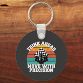 チェス盤の駒の戦略の精度マインドゲーム キーホルダー (正面)