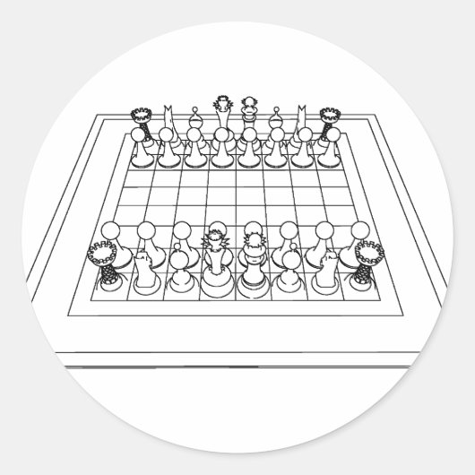 チェス盤の駒： ラウンドシール (正面)