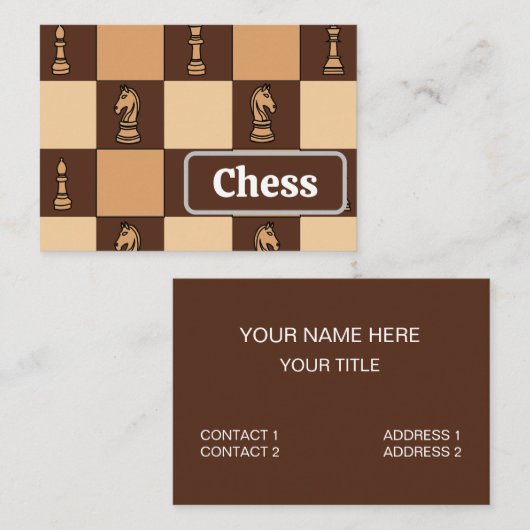 チェス盤の駒 名刺 (正面/裏面)
