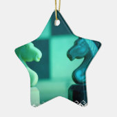 チェス盤の騎士オーナメント セラミックオーナメント (左)