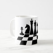チェス盤の黒い駒 コーヒーマグカップ (正面左)