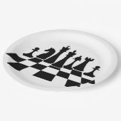 チェス盤の黒い駒 ペーパープレート (アングル)