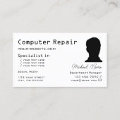 チェス盤ブラックライトグレモダンイ(写真ありカッコいい) 名刺 (裏面)