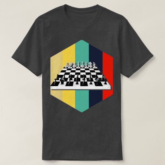チェス盤ボードゲームのギフトチェス Tシャツ (デザイン正面)