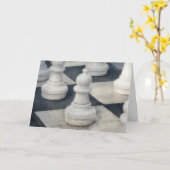 チェス盤ポーンピース誕生日カード カード (黄色い花)