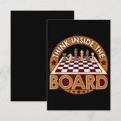 チェス盤引用文チェス考える盤のゲーム盤 招待状 (正面/裏面)