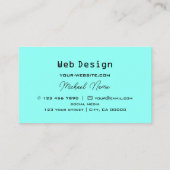 チェス盤白黒モダンティール(緑がかった色)プロフェッショナル 名刺 (裏面)