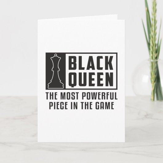 チェス盤黒女王(Chess Board)チェックメイト盤贈答 カード (正面)