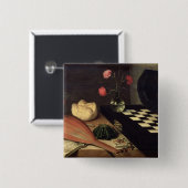 チェス盤1630年が付いている静物画 缶バッジ (正面&裏面)