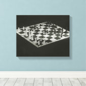 チェス盤 キャンバスプリント (インサイチュ (ウッドフロア))