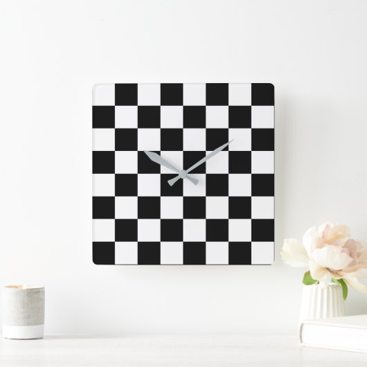 チェス盤 スクエア壁時計 (ホーム)