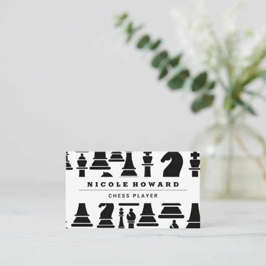 チェス盤 | チェス駒 名刺 (スタンド正面)