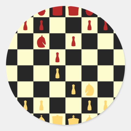 チェス盤 ラウンドシール (正面)