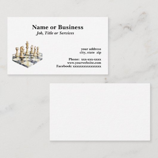 チェス盤 名刺 (正面/裏面)