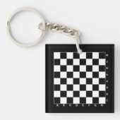 チェス盤(文字と数字) モノグラムの キーホルダー (正面)