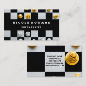 チェス盤 | 金ゴールド銀 名刺 (正面/裏面)