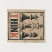 チェス考えヴィンテージアート | わびサビ戦略 タペストリー (正面(横))