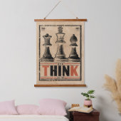 チェス考えヴィンテージアート | わびサビ戦略 吊り下げ型タペストリー (寝室)