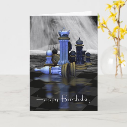 チェス誕生日カード カード (黄色い花)