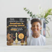 チェス誕生日パーティーゲーム招待状と写真 招待状 (スタンド正面)