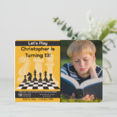 チェス誕生日招待ゲームテーマ画像付き 招待状 (スタンド正面)