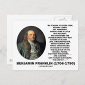 チェス遊の注意ベンジャミンフランクリン引用文 ポストカード (正面/裏面)