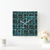 チェス違うス、マス、または画像のグリッド下？ スクエア壁時計 (ホーム)