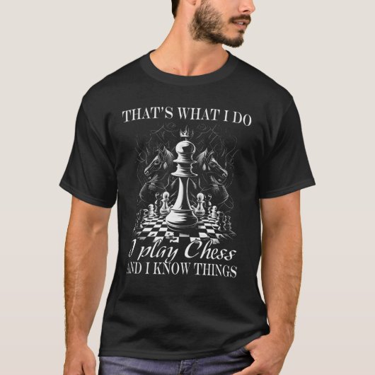 チェス選手チェスボード遊Iチェスと知っている Tシャツ (正面)