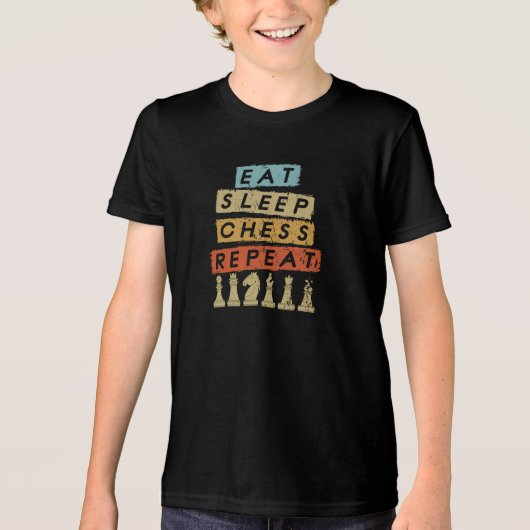 チェス食べ – スリーチェスリピート トライブレンドＴシャツ (正面)