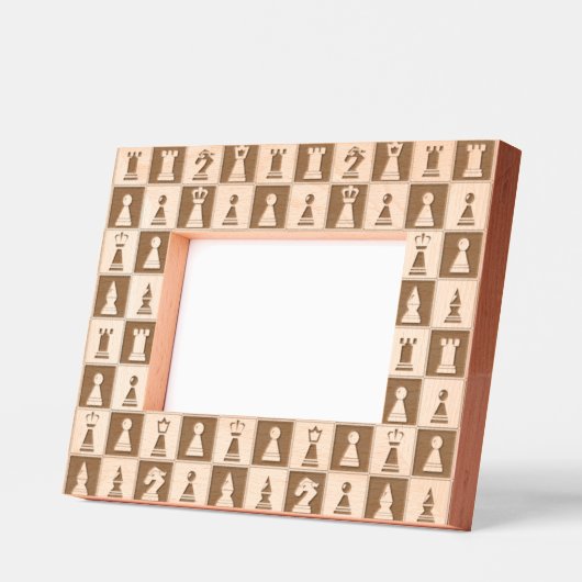 チェス駒のエッチングされた写真フレーム レーザー彫刻フレーム (左)