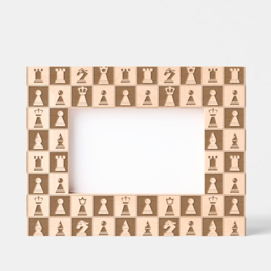 チェス駒のエッチングされた写真フレーム レーザー彫刻フレーム (正面)