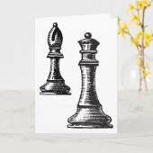 チェス駒のグリーティングカード、任意の空白の大事な行事 カード (黄色い花)