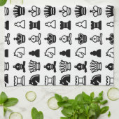 チェス駒のパターン キッチンタオル (折り畳み)