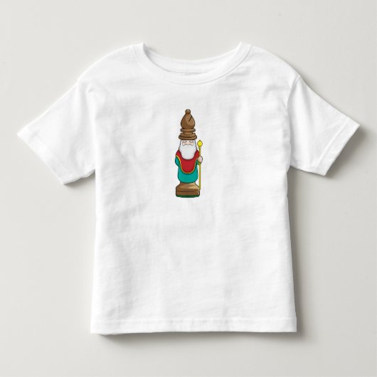 チェス駒の司教チェス トドラーTシャツ (正面)