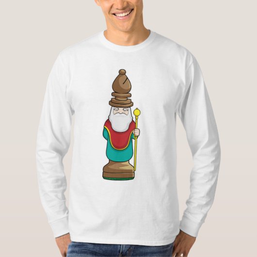 チェス駒の司教チェス Tシャツ (正面)