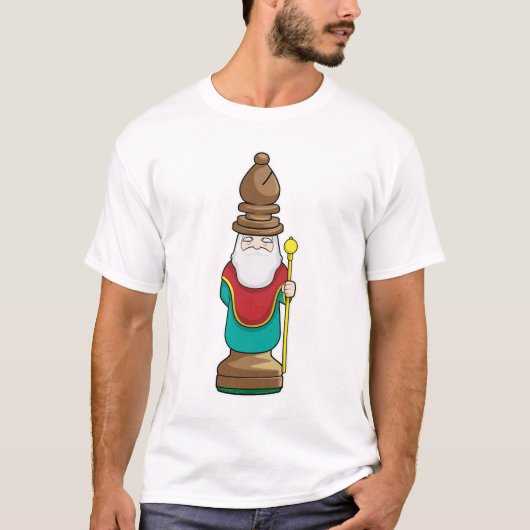 チェス駒の司教チェス Tシャツ (正面)