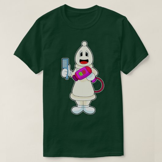 チェス駒の司教ヘアドレッサーコーム Tシャツ (デザイン正面)