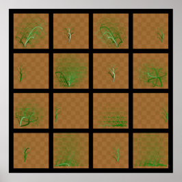 チェス駒の旅、比較（緑の線） ポスター