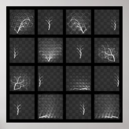 チェス駒の旅（白の駒、四角） ポスター