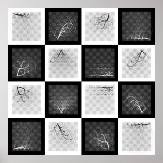 チェス駒の旅(白黒) ポスター (正面)