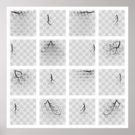 チェス駒の旅（黒の駒、四角） ポスター