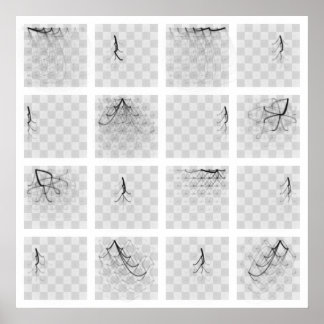 チェス駒の旅(黒の駒、四角) ポスター