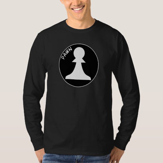チェス駒の白いポーンチェスのポーン白いチェスパイ Tシャツ (正面)