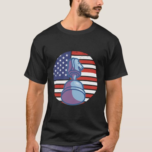 チェス駒アメリカチェス駒 Tシャツ (正面)
